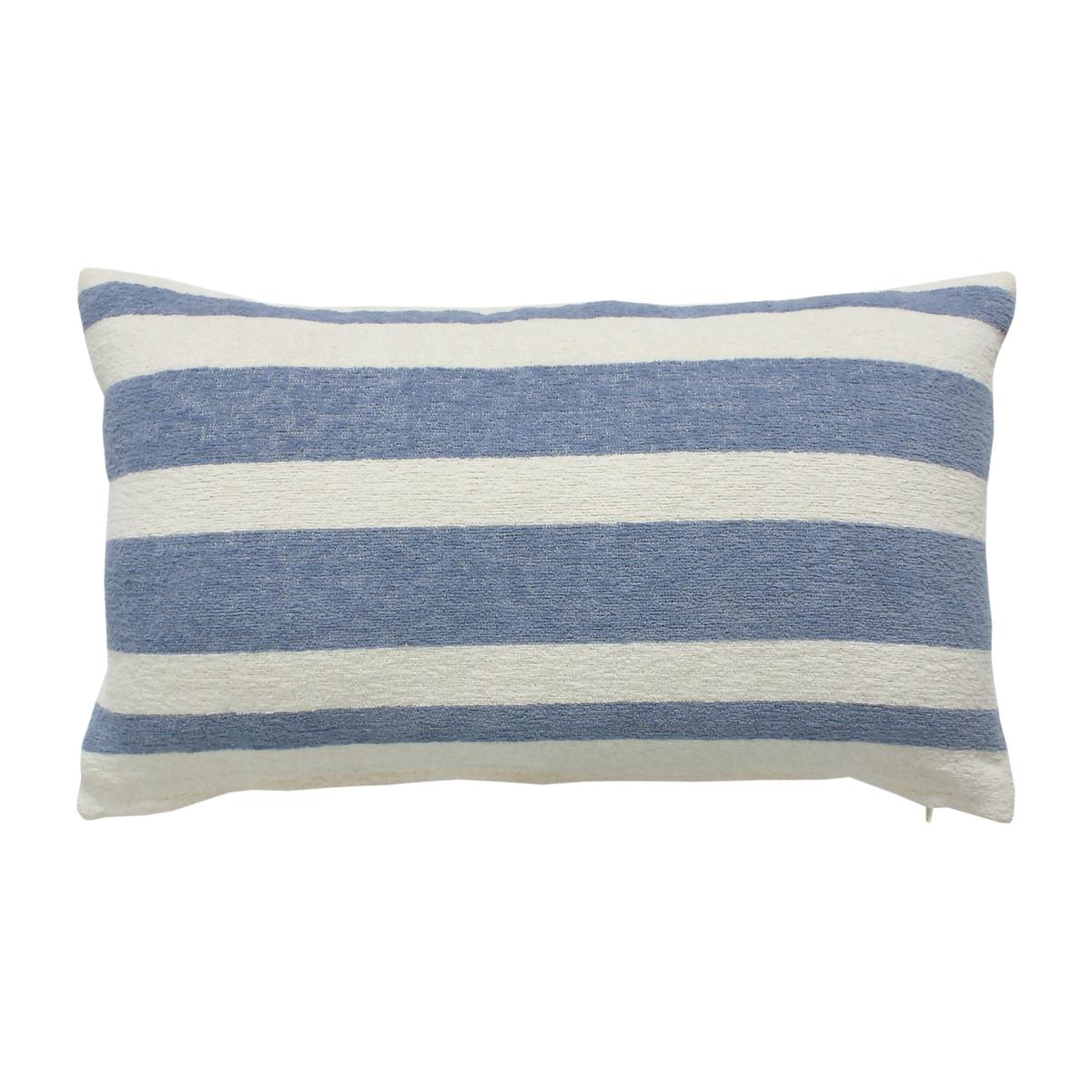 Chenille Cushion - Stripe Slate - 30x50cm – image 1