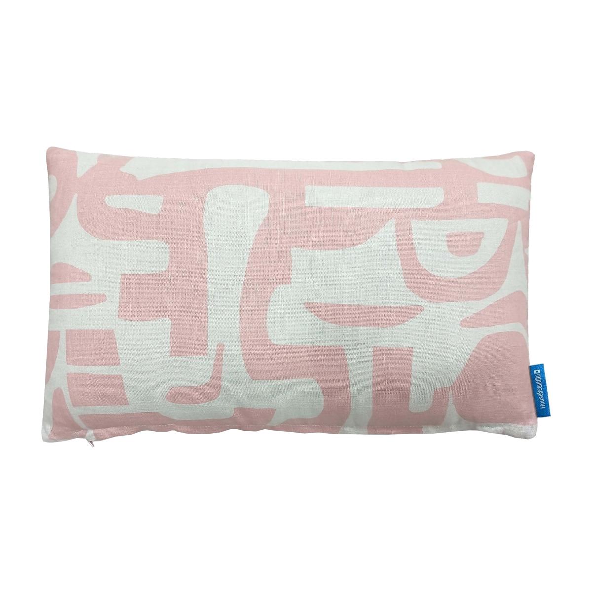 House Beautiful Geo Printed Linen Cushion - 30x50cm - Blossom – image 1