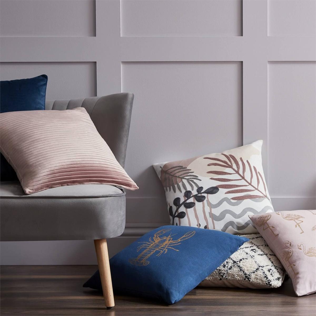 Folded Velvet Cushion - Blush – image 3