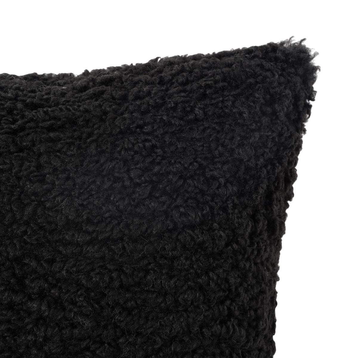 Faux Shearling Cushion - Black - 43x43cm – image 4