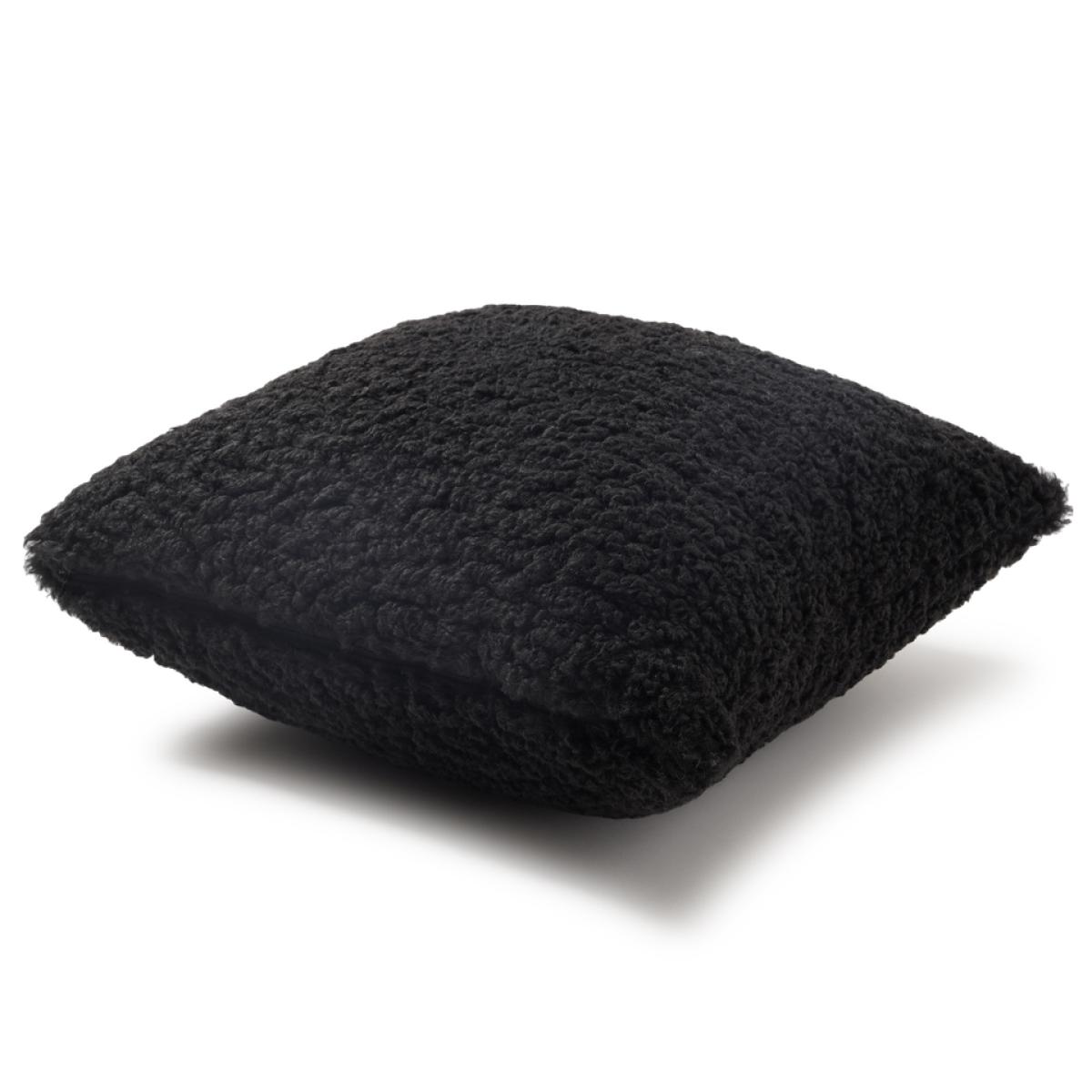 Faux Shearling Cushion - Black - 43x43cm – image 5