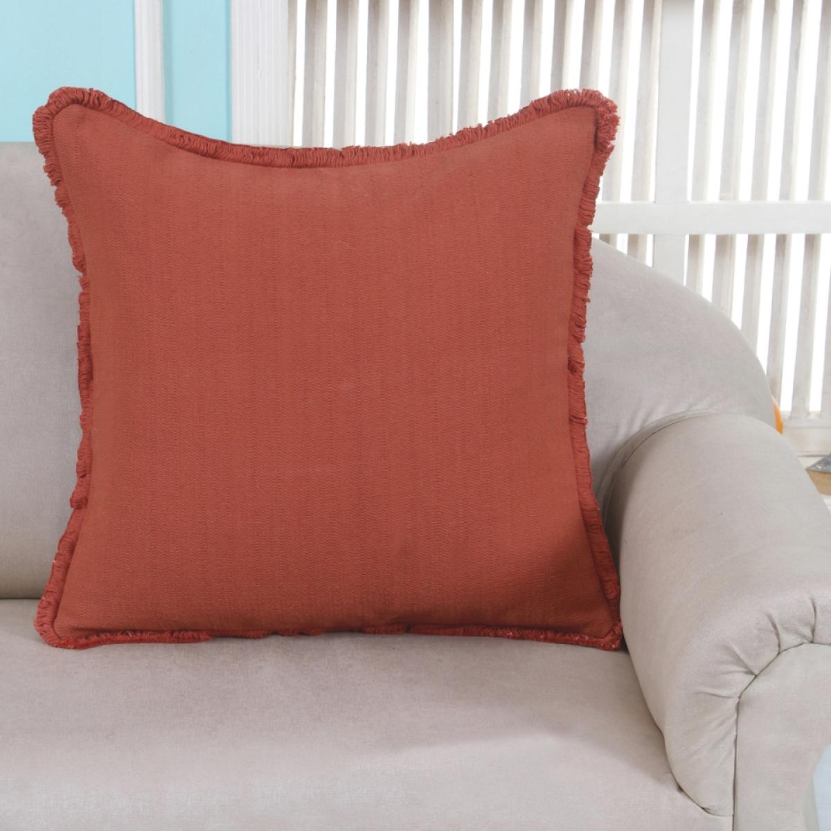 Washed Cotton Cushion - Rust – image 2