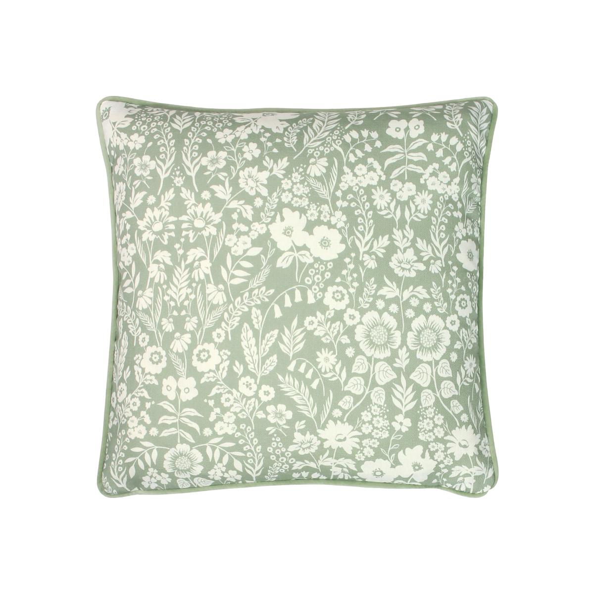 Floral Meadow Cushion - 43x43cm - Sage – image 1
