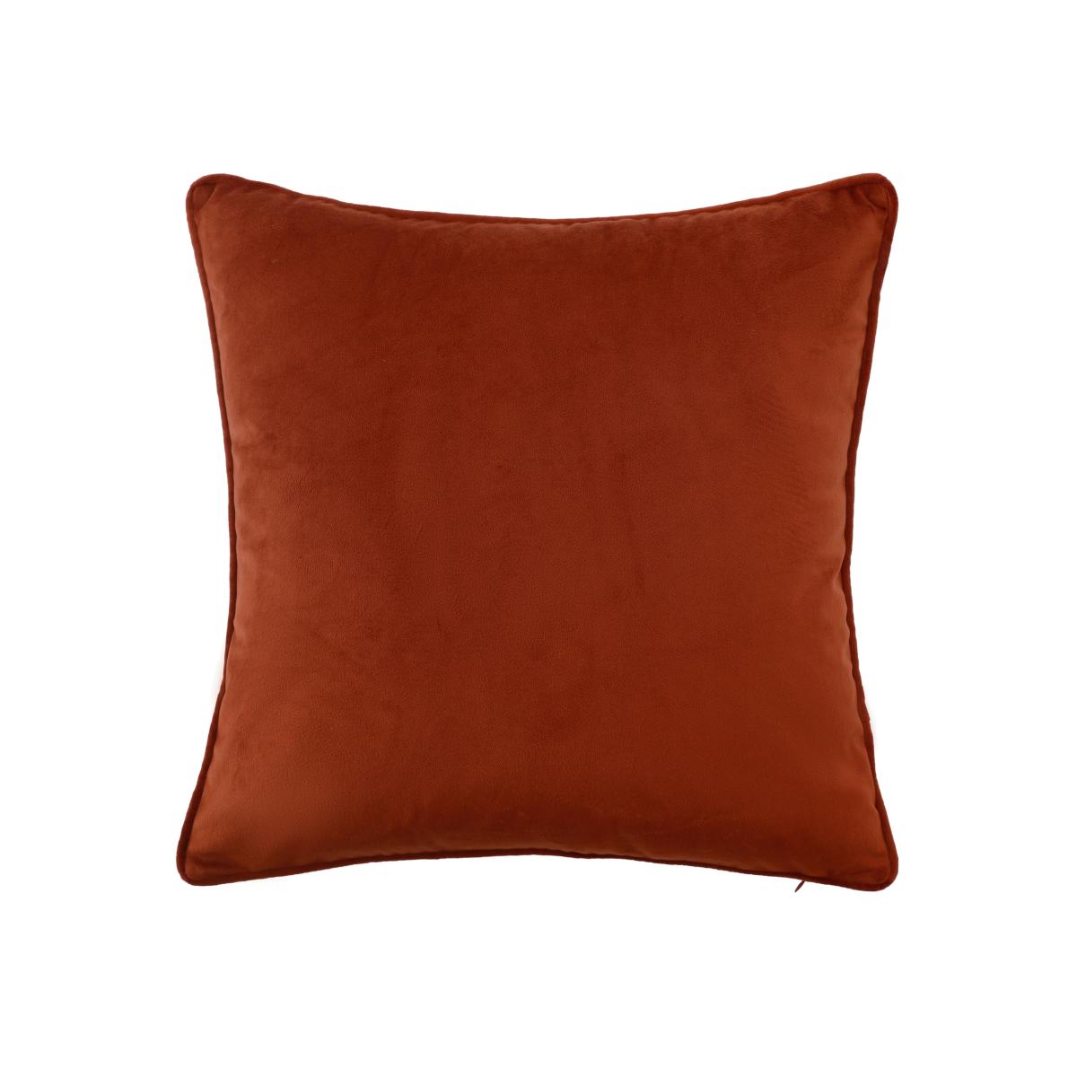 Plain Velvet Cushion - Rust - 43x43cm – image 1