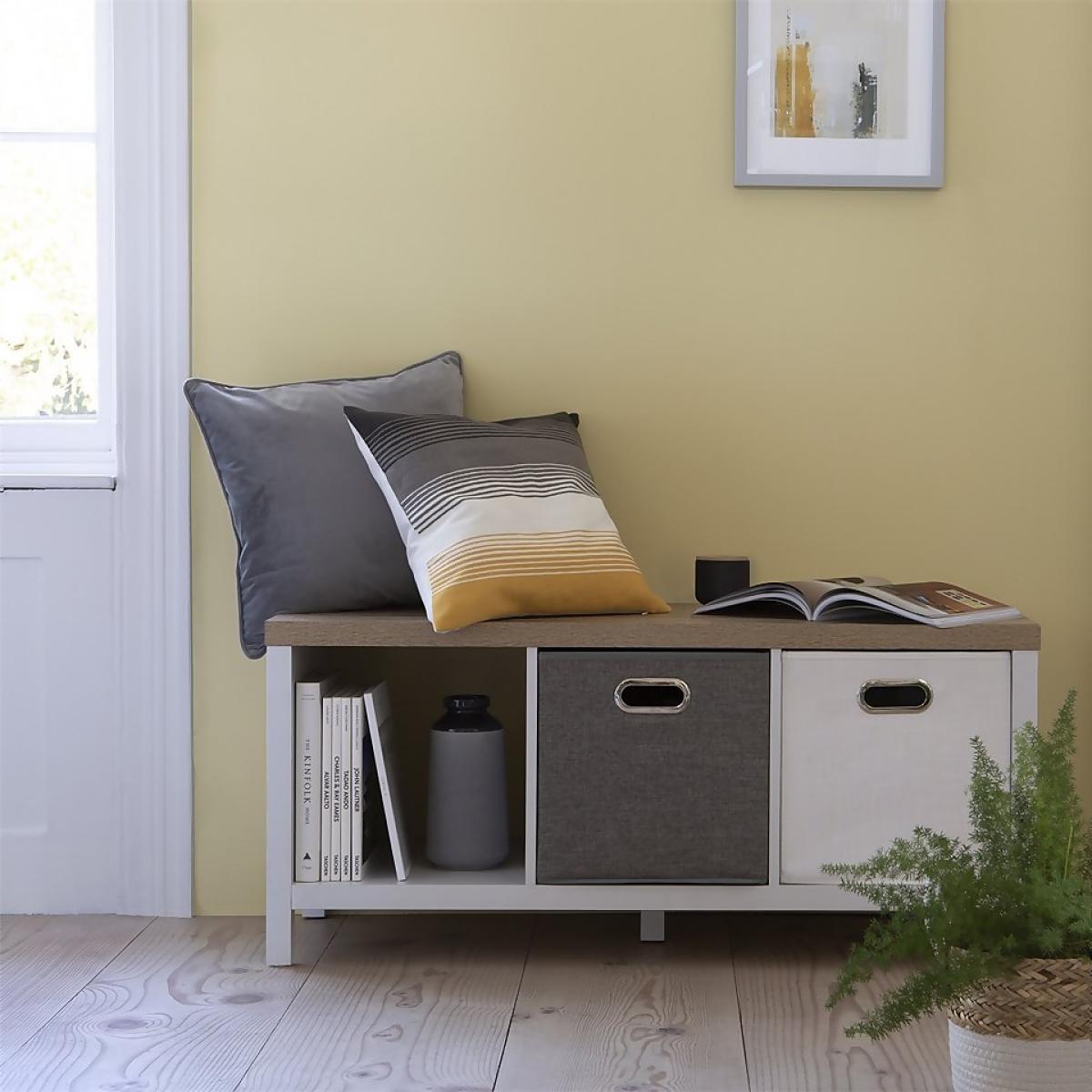 Striped Cushion - Ochre & Grey – image 2