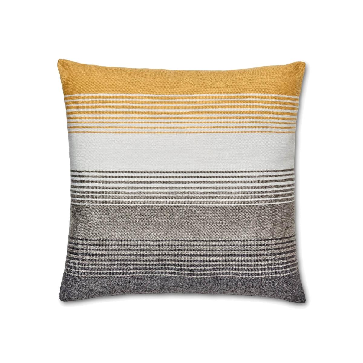 Striped Cushion - Ochre & Grey – image 1