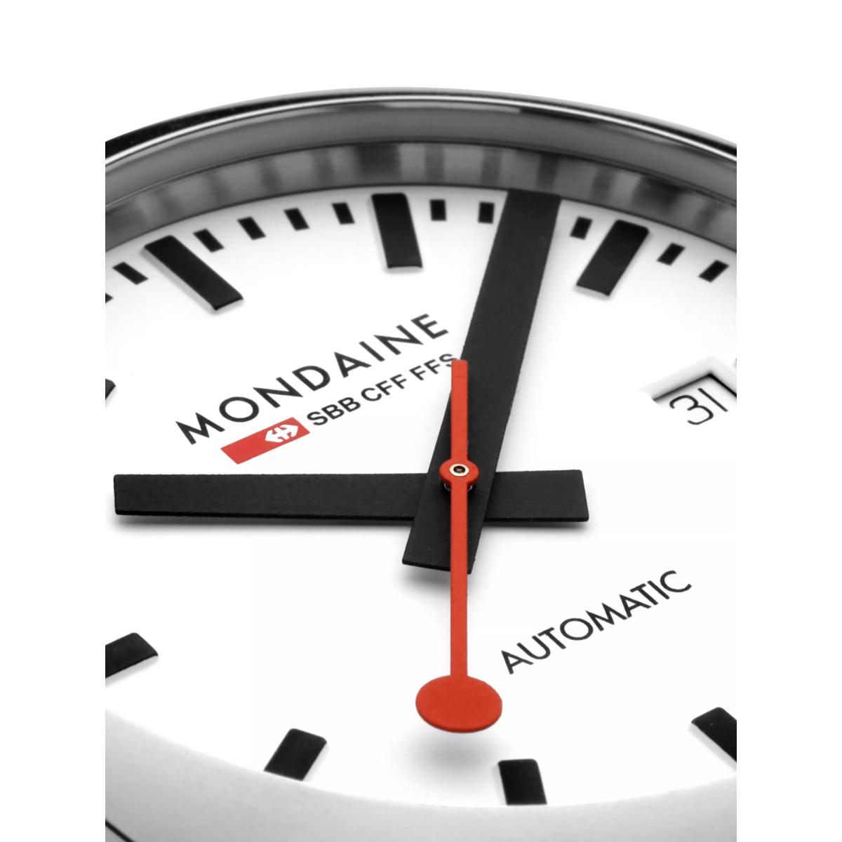 Mondaine Men's Cushion Automatic MSL3961BLBV Bracelet Strap Watch, Silver – image 7