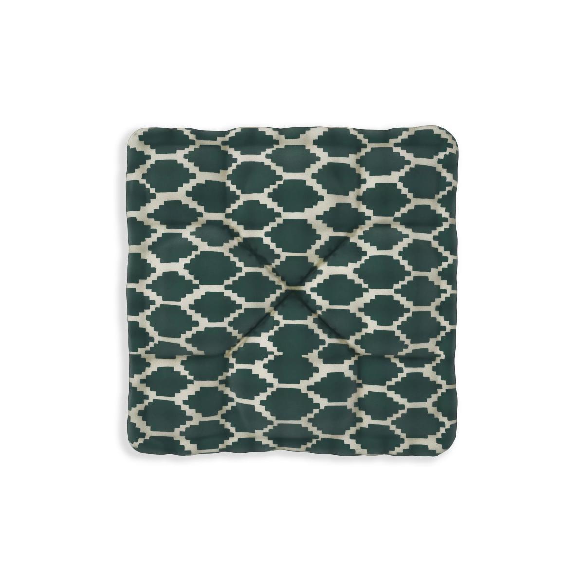 John Lewis & Partners Fusion Diamond Print Garden Floor Cushion, 70 x 70cm, Mallard – image 2
