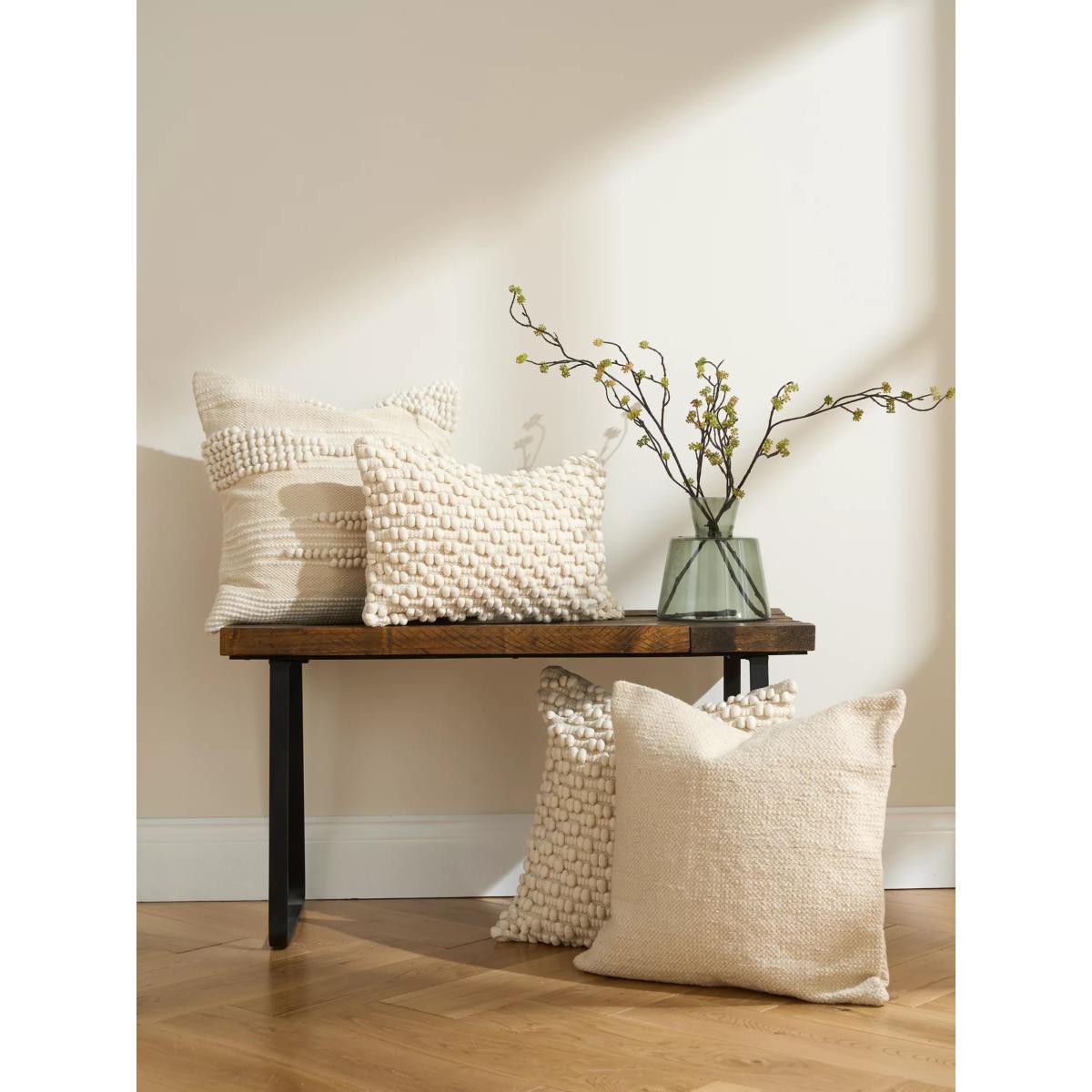 Truly Knotted Rectangle Cushion, Ecru – image 3