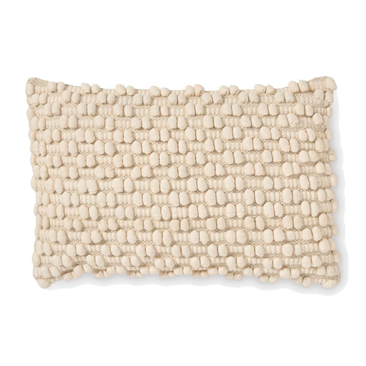 Truly Knotted Rectangle Cushion, Ecru – image 1