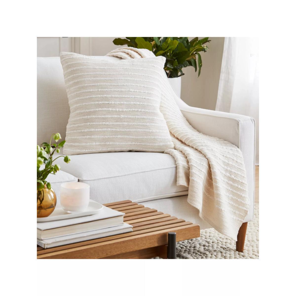 west elm Soft Corded Cushion, Natural – image 4