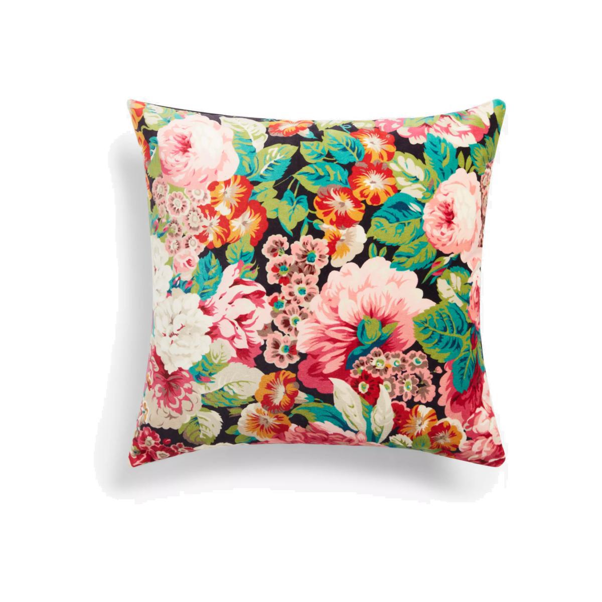 Sanderson Rose & Peony Cushion, Cerise / Viridian – image 1