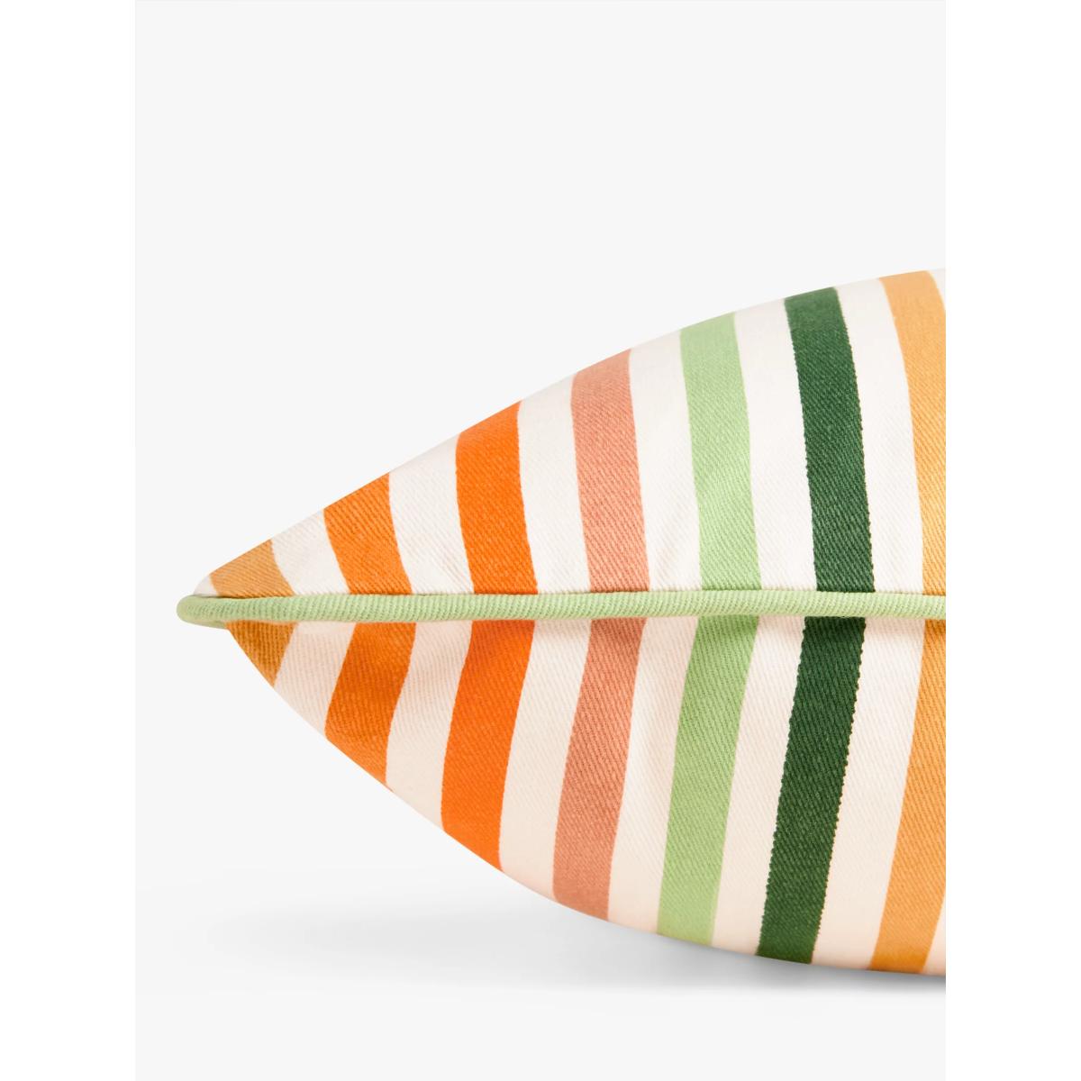 John Lewis Country Stripe Indoor/Outdoor Cushion, Melon – image 2