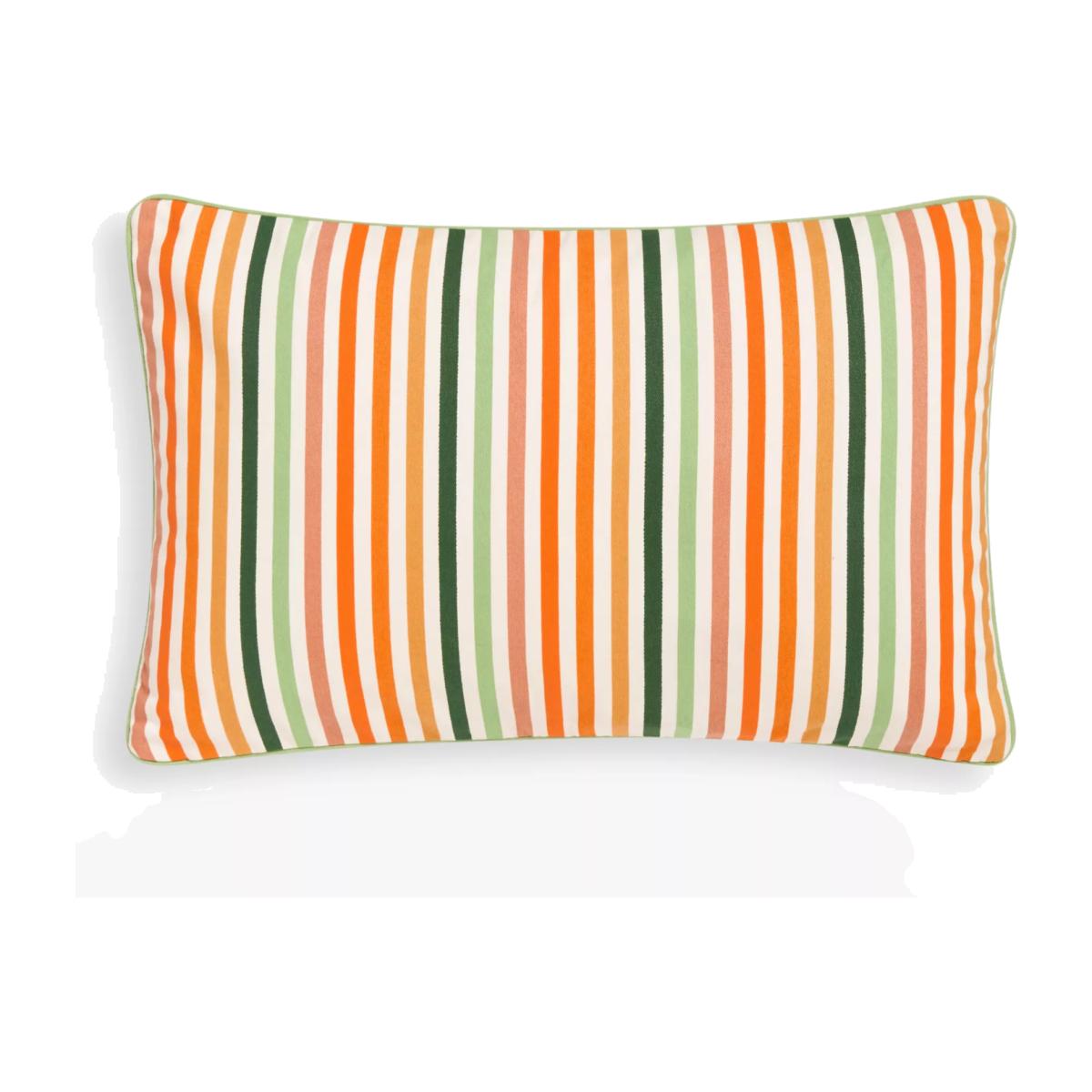 John Lewis Country Stripe Indoor/Outdoor Cushion, Melon – image 1
