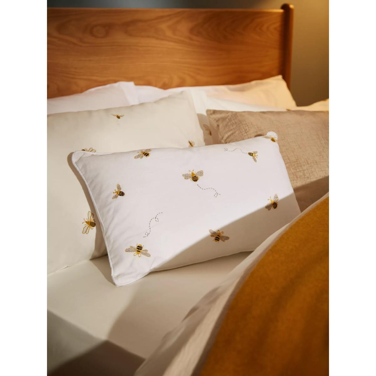John Lewis & Partners Bee Cushion, White / Multi – image 2