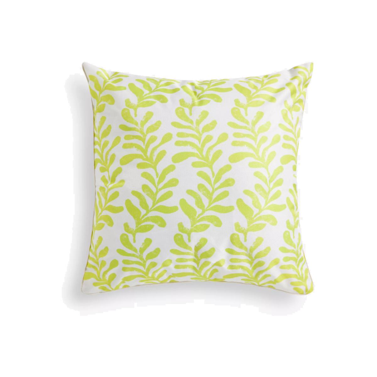 John Lewis Seaweed Print Cushion, Yellow/White – image 1