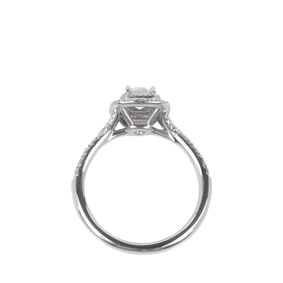 Pre-loved Tiffany & Co. 0.45ct Cushion Cut Diamond Platinum Soleste Ring, Size I – image 5