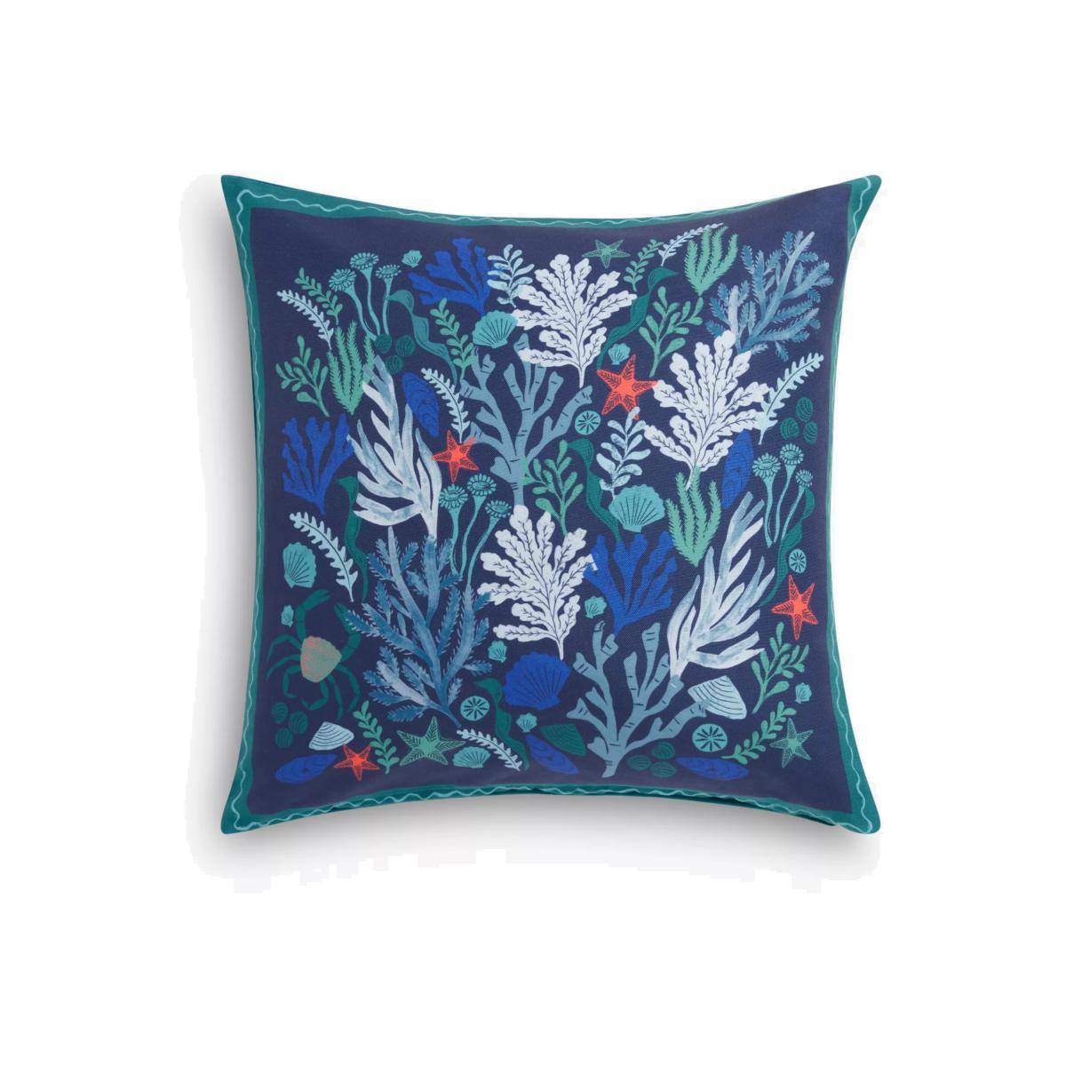 John Lewis Vejaro Coral Indoor/Outdoor Cushion, Navy – image 1