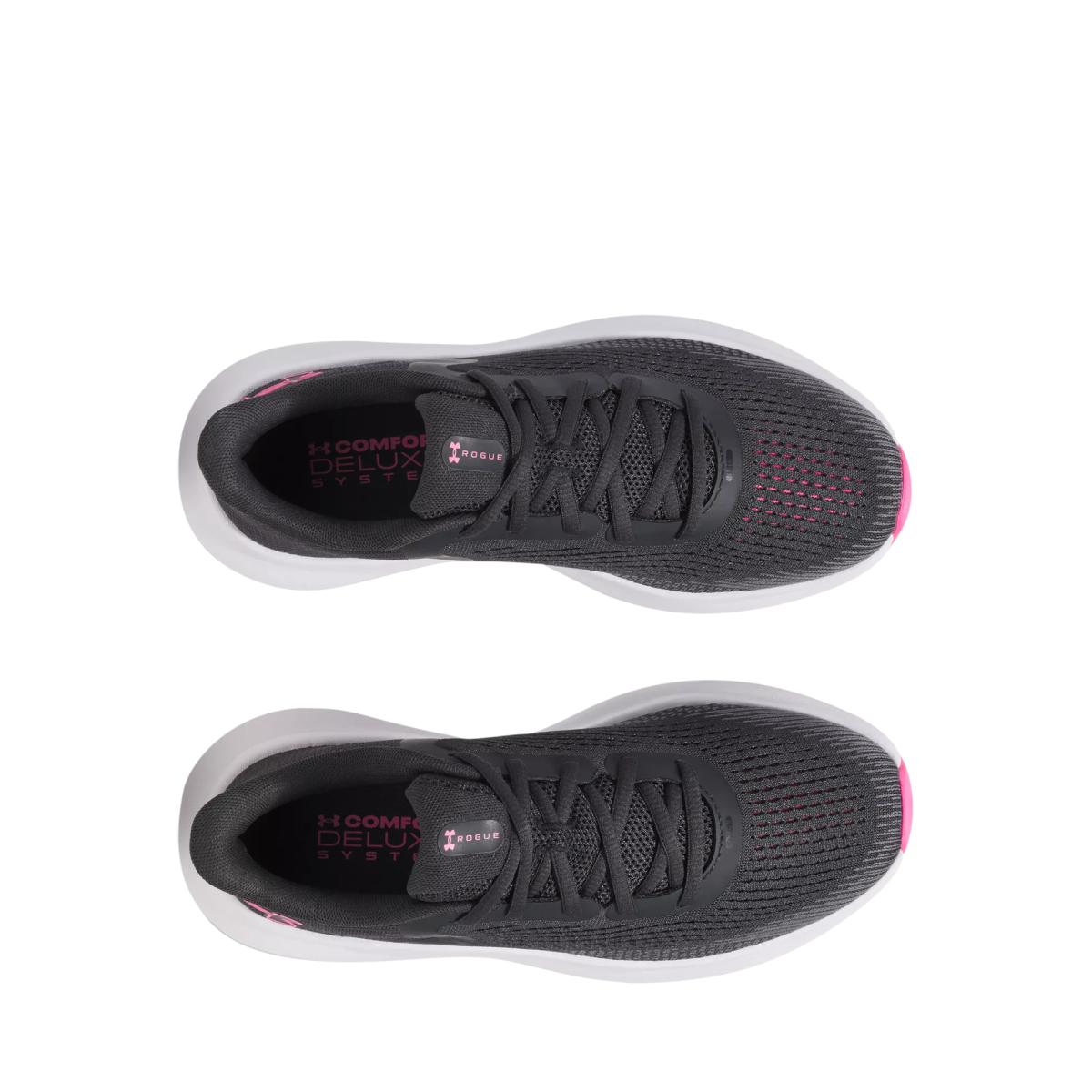 Under Armour Lace Up Cushioned Running Shoes, Anthracite/Pink – image 5