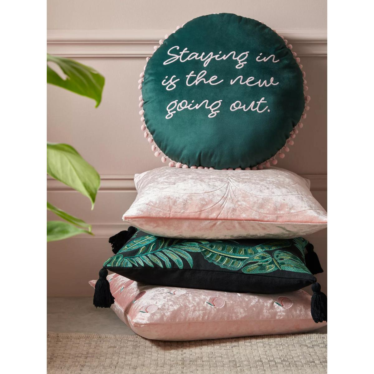 Skinnydip Staying In Round Cushion, Green – image 2
