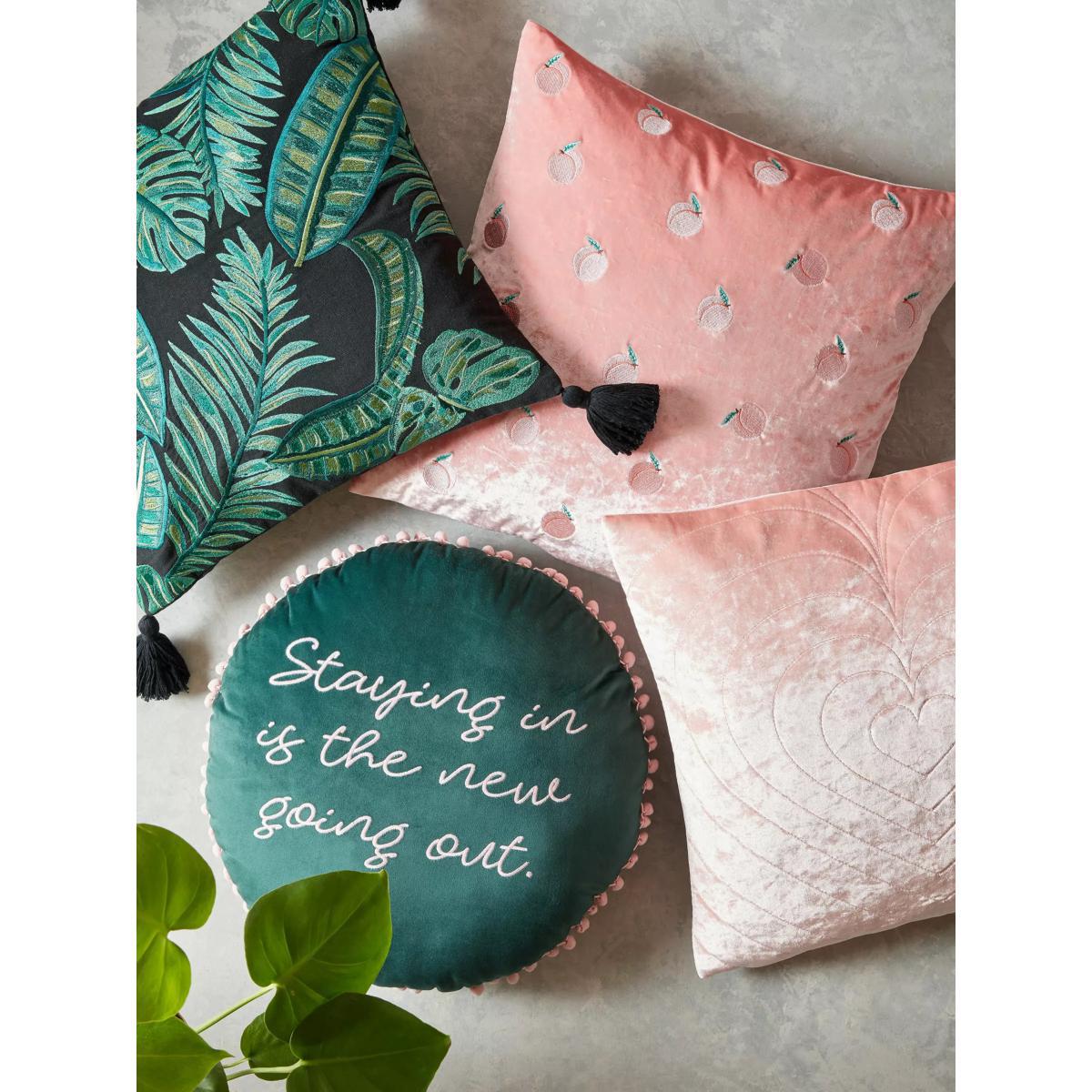 Skinnydip Staying In Round Cushion, Green – image 3