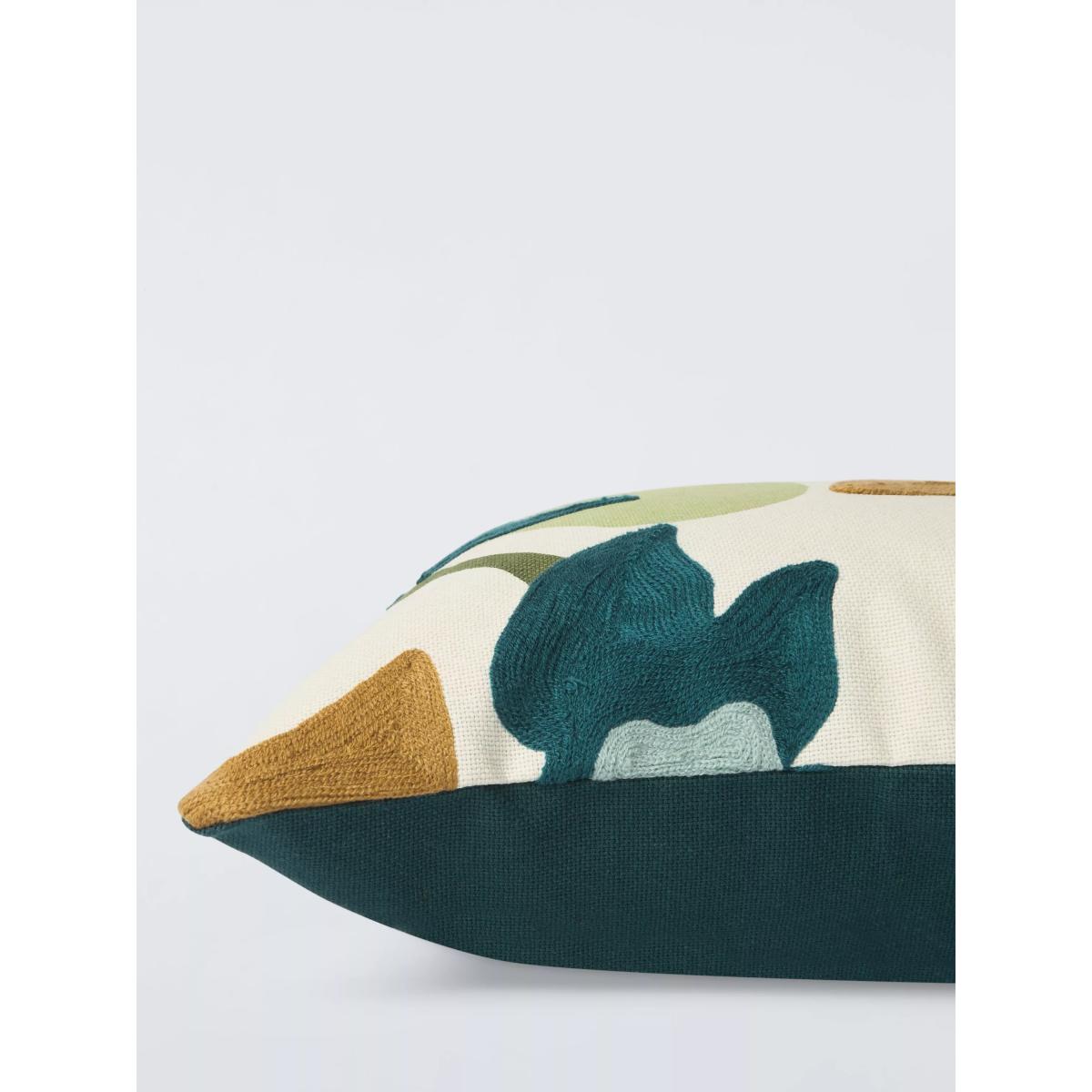 John Lewis Floral Crop Embroidered Cushion, Pistachio – image 4