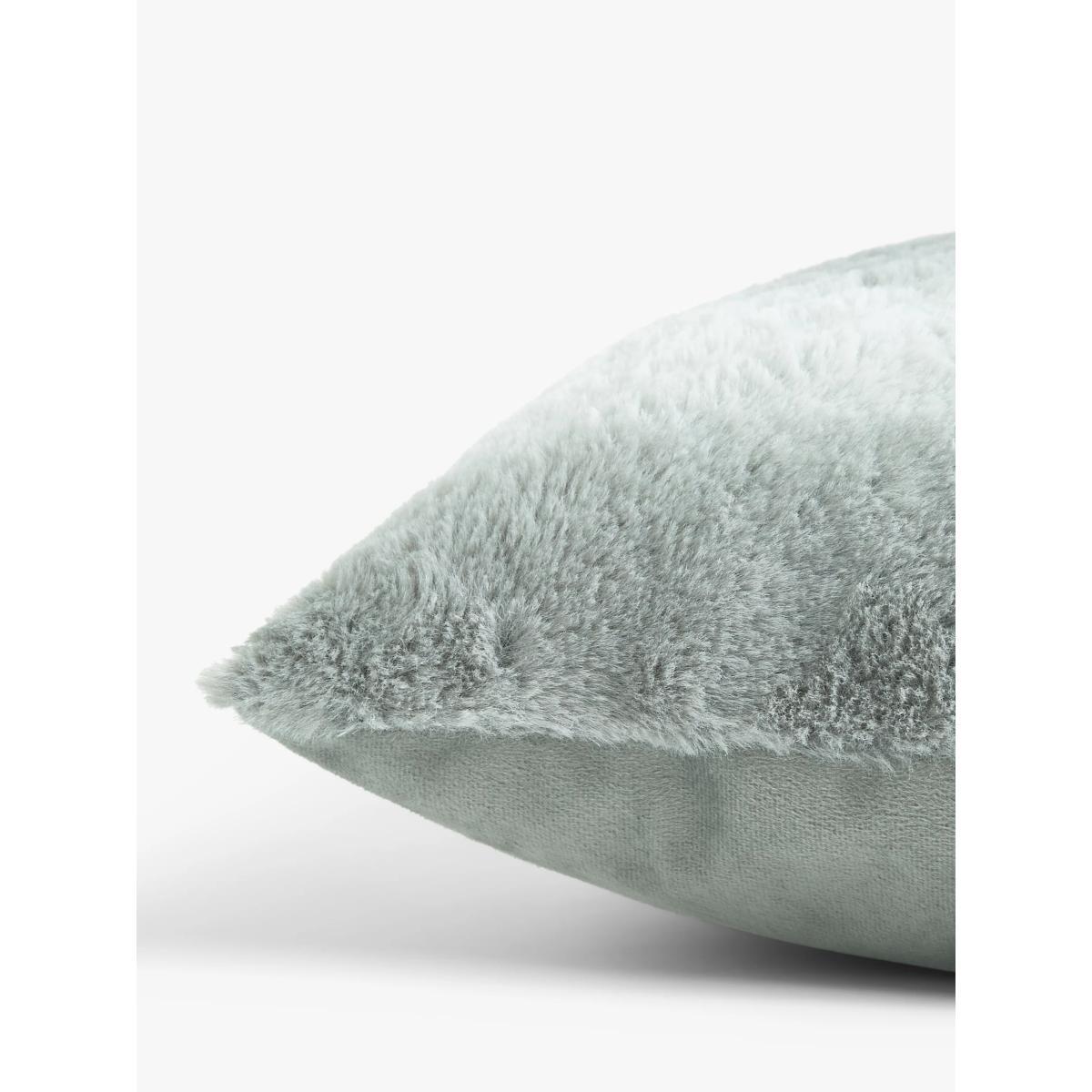 John Lewis & Partners Ombre Stripe Fleece Cushion, Grey – image 3