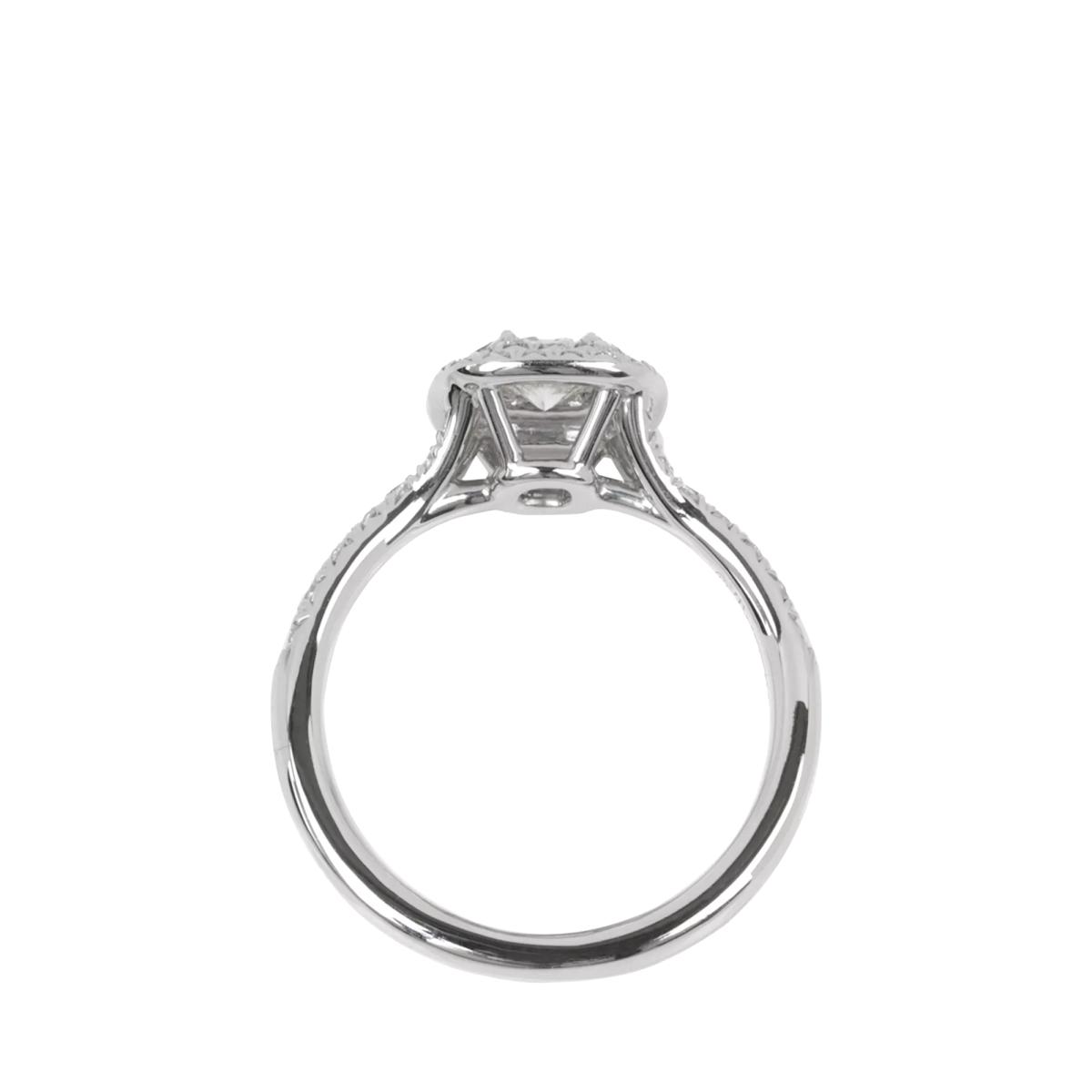 Pre-loved Tiffany & Co. 0.24ct Cushion Cut Diamond Platinum Soleste Ring, Size H1/2 – image 5
