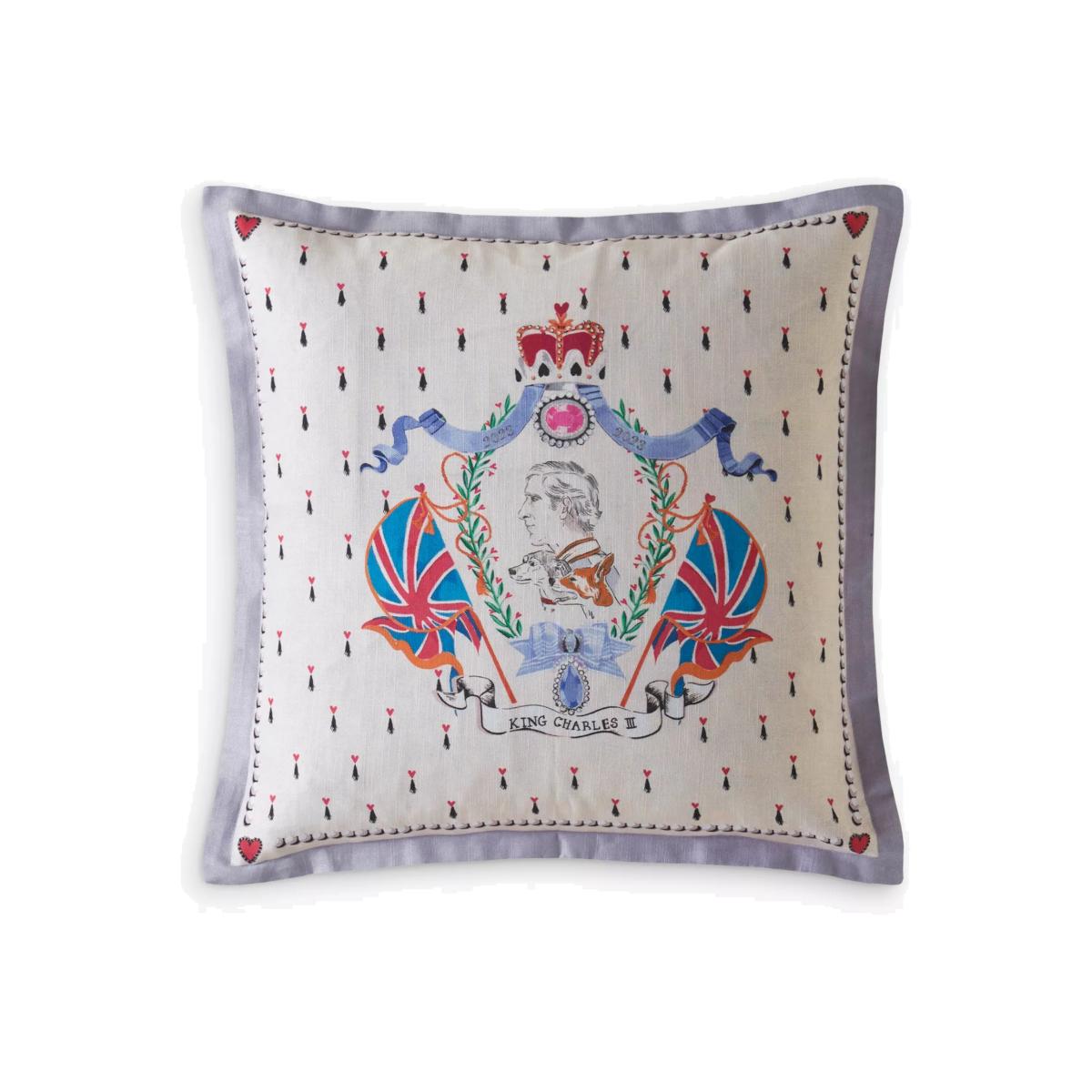 Cath Kidston King Charles III Coronation Commemorative Cushion – image 1