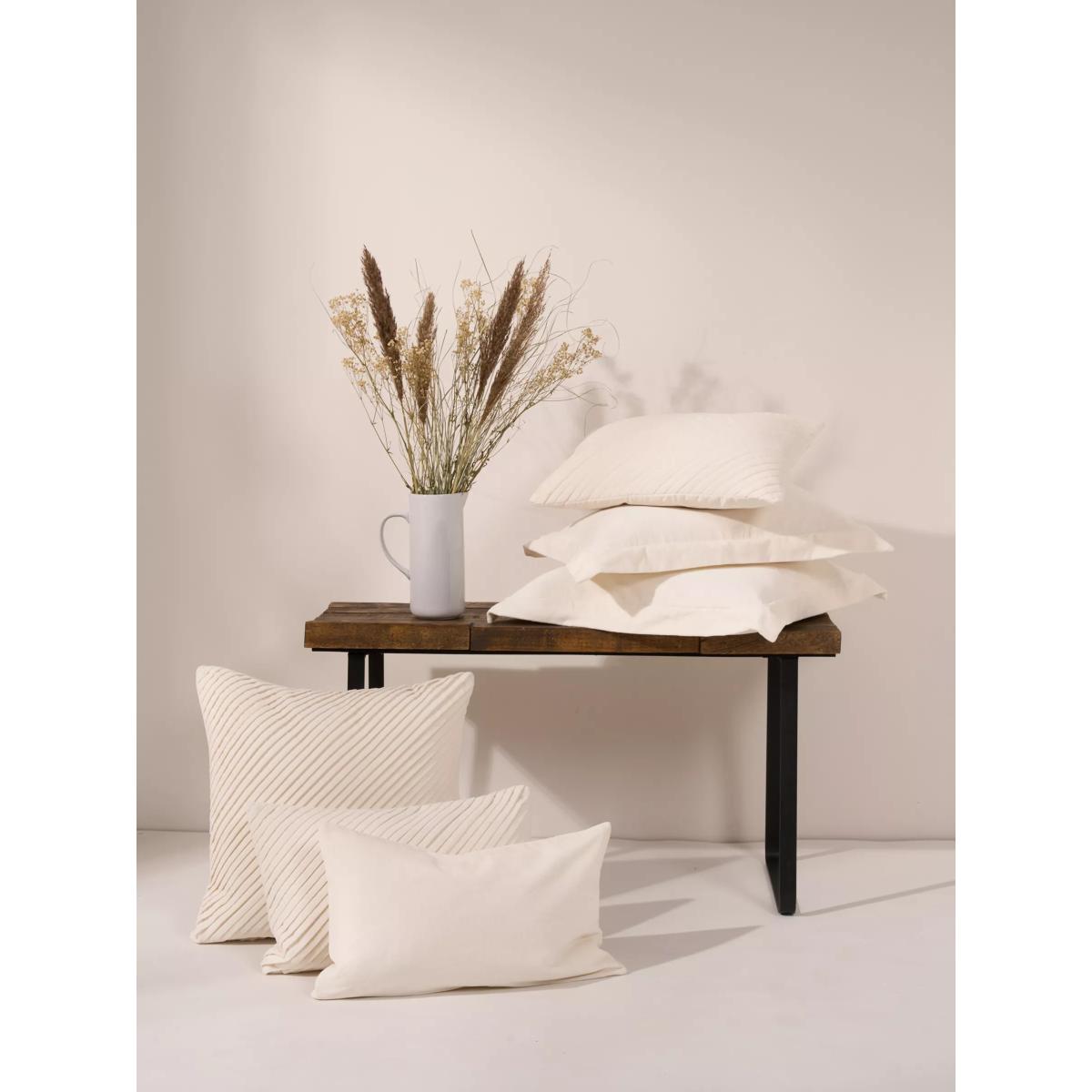 Truly Velvet Frill Edge Rectangle Cushion, Cream – image 2