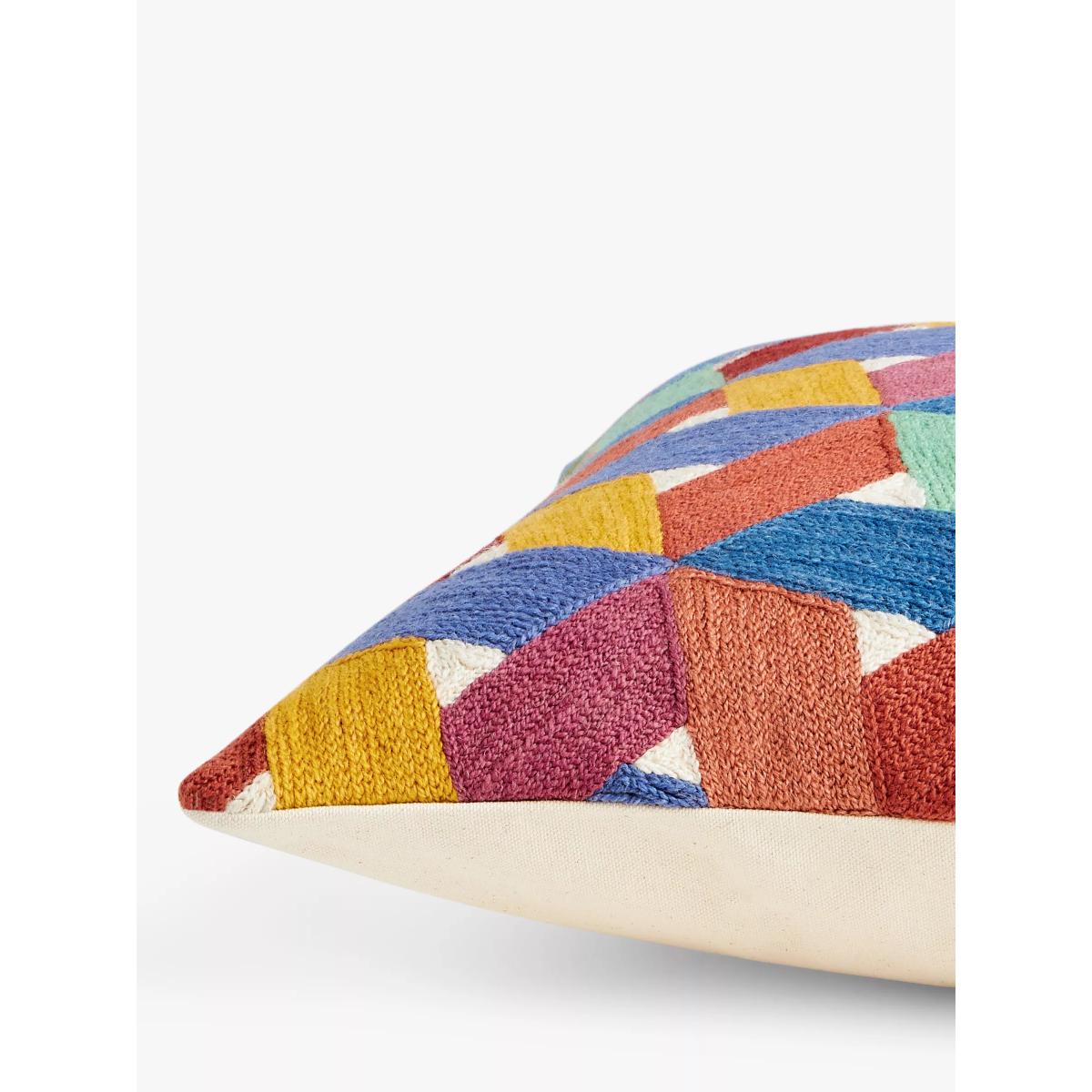 John Lewis Starry Grid Cushion, Multi – image 4