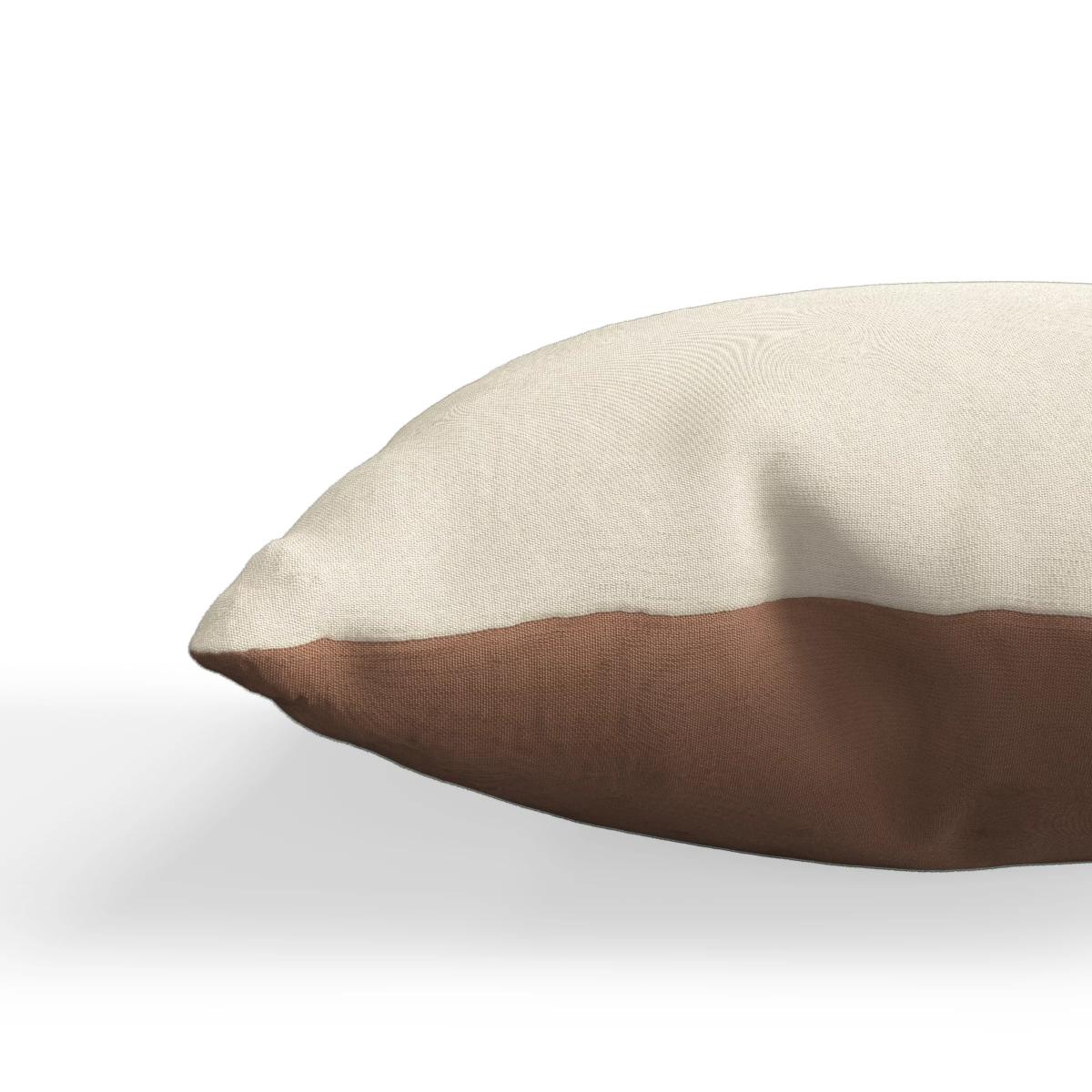 John Lewis Fusion Fringe Garden Cushion, 43 x 43cm, Brown/White – image 3