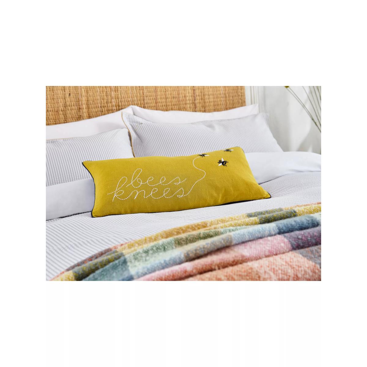 Joules Bee's Knees Cushion, Antique Gold – image 2