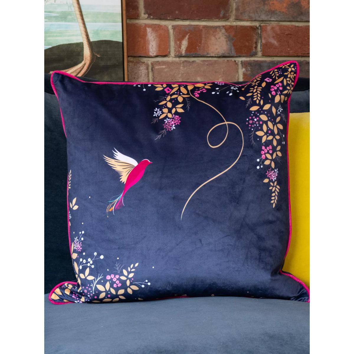 Sara Miller Hummingbird Cushion, Navy – image 2