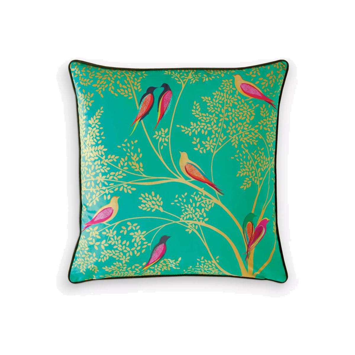 Sara Miller Birds Cushion, Green – image 1