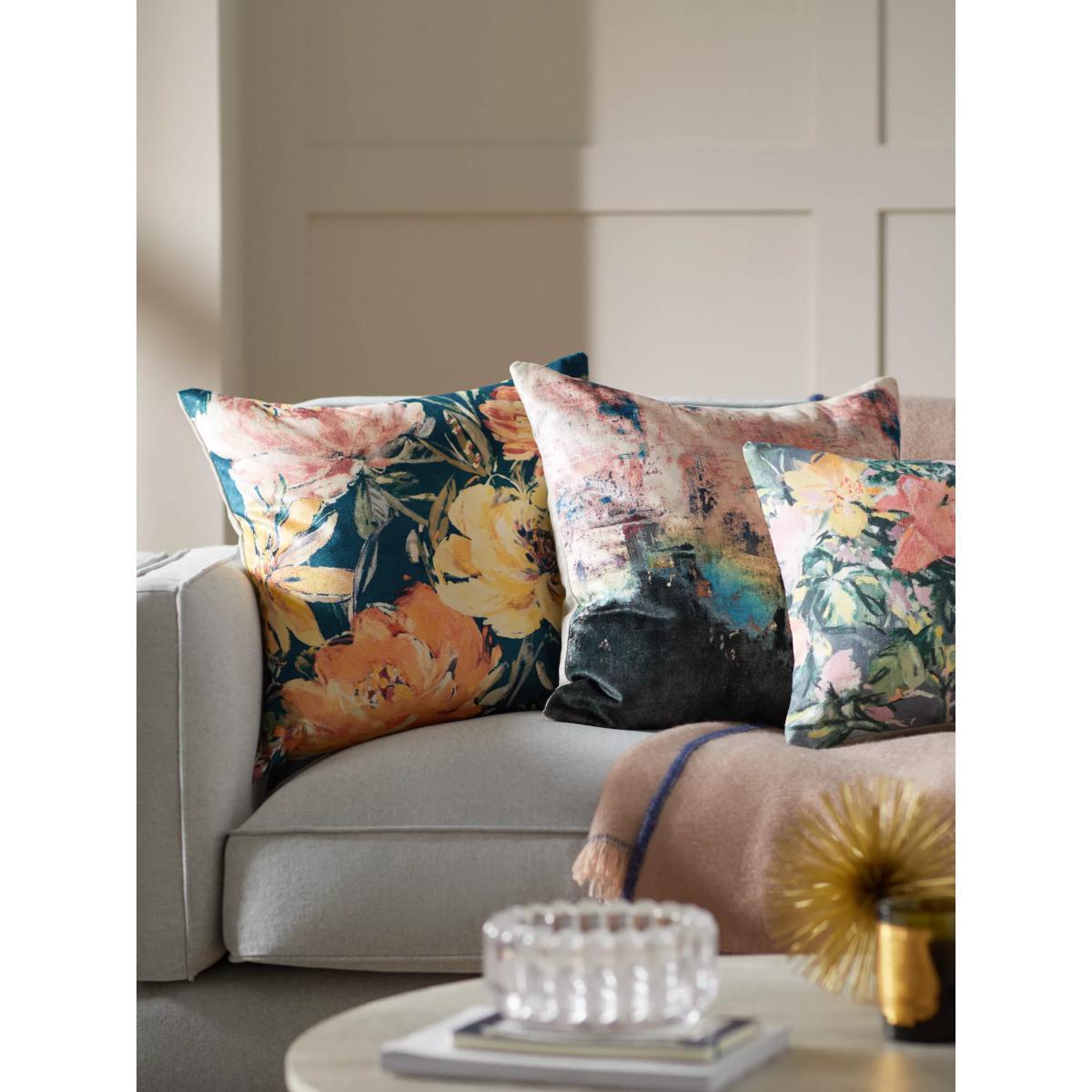 John Lewis & Partners Peony Garden Floral Cushion, Fjord – image 4