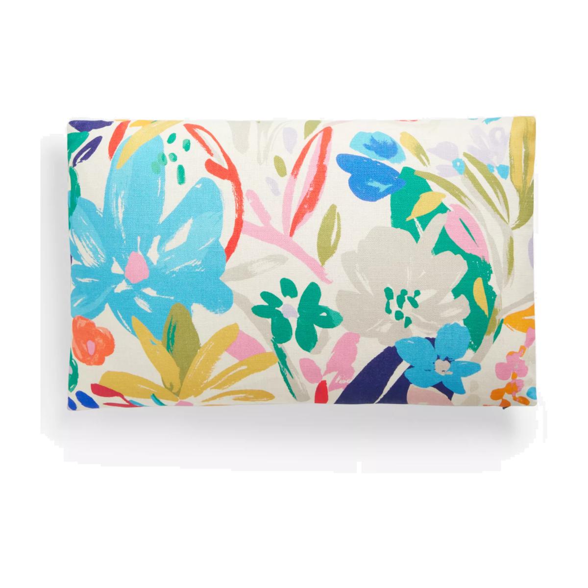 John Lewis Abstract Bloom Rectangular Cushion, Blue/Multi – image 1