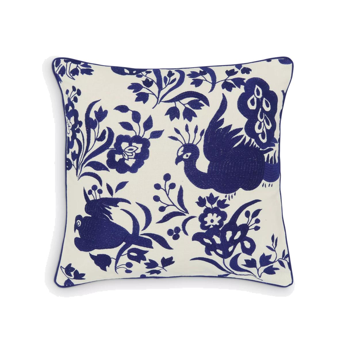 Burleigh x Bedeck Calico Cushion, Blue Multi Blue – image 1