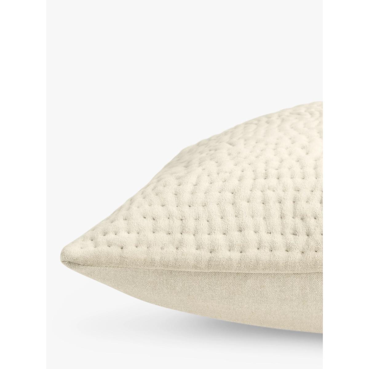 John Lewis Quilted Velvet Cushion, Natural – image 3
