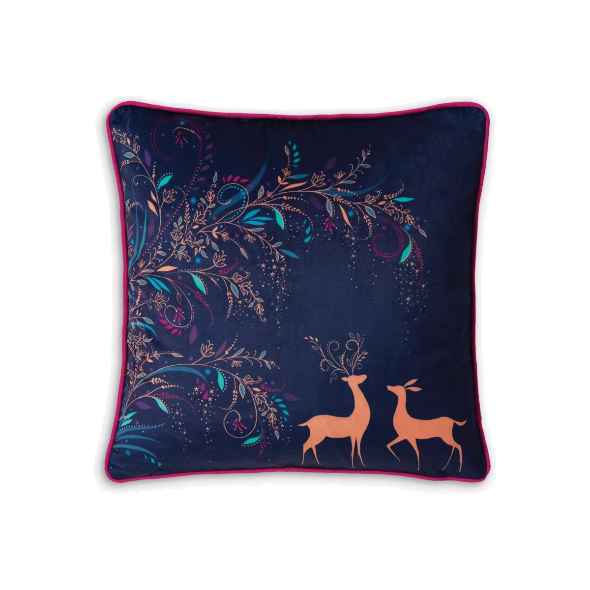 Sara Miller Magical Deer Cushion, Navy