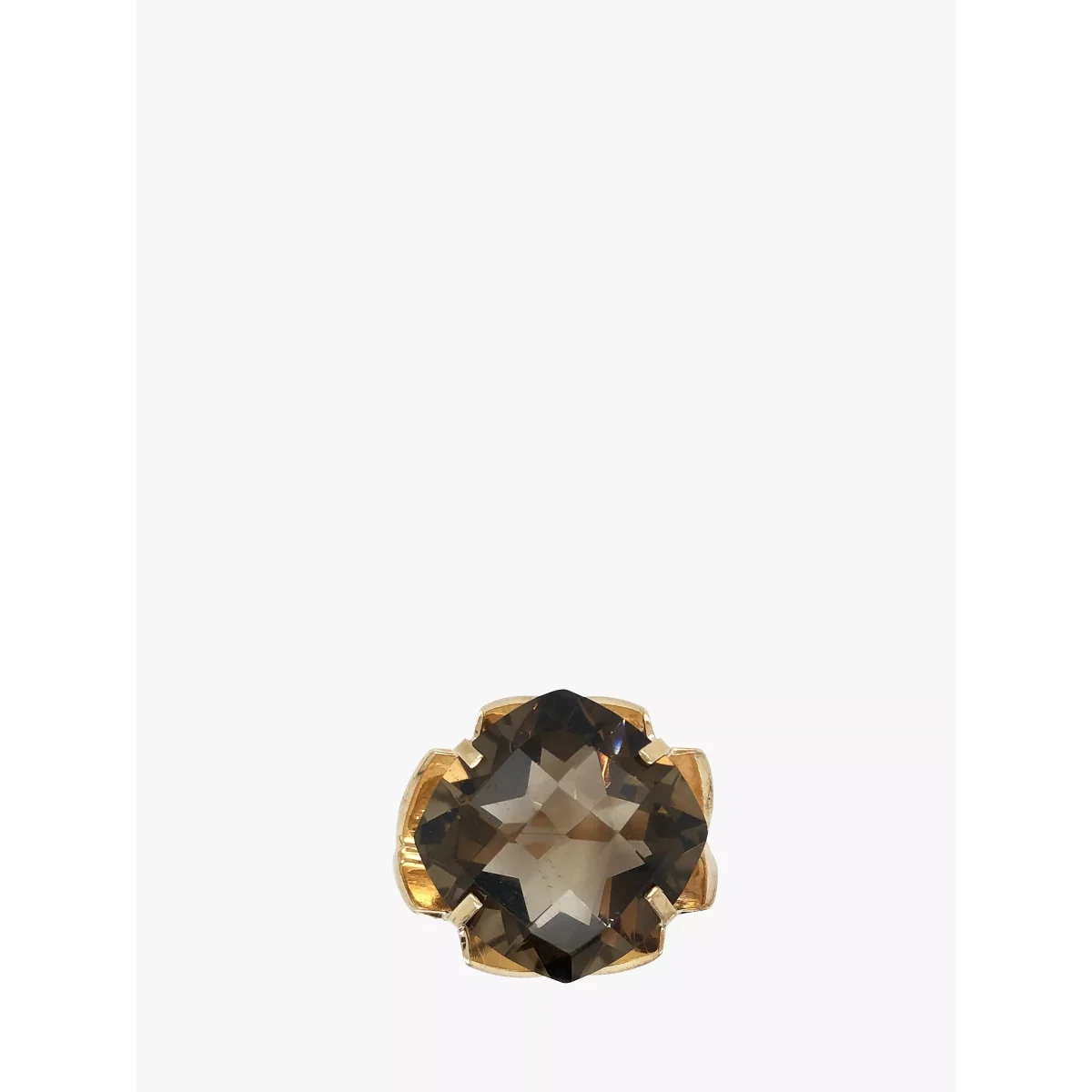 VF Jewellery 9ct Yellow Gold Cushion Smoky Quartz Second Hand Ring – image 2