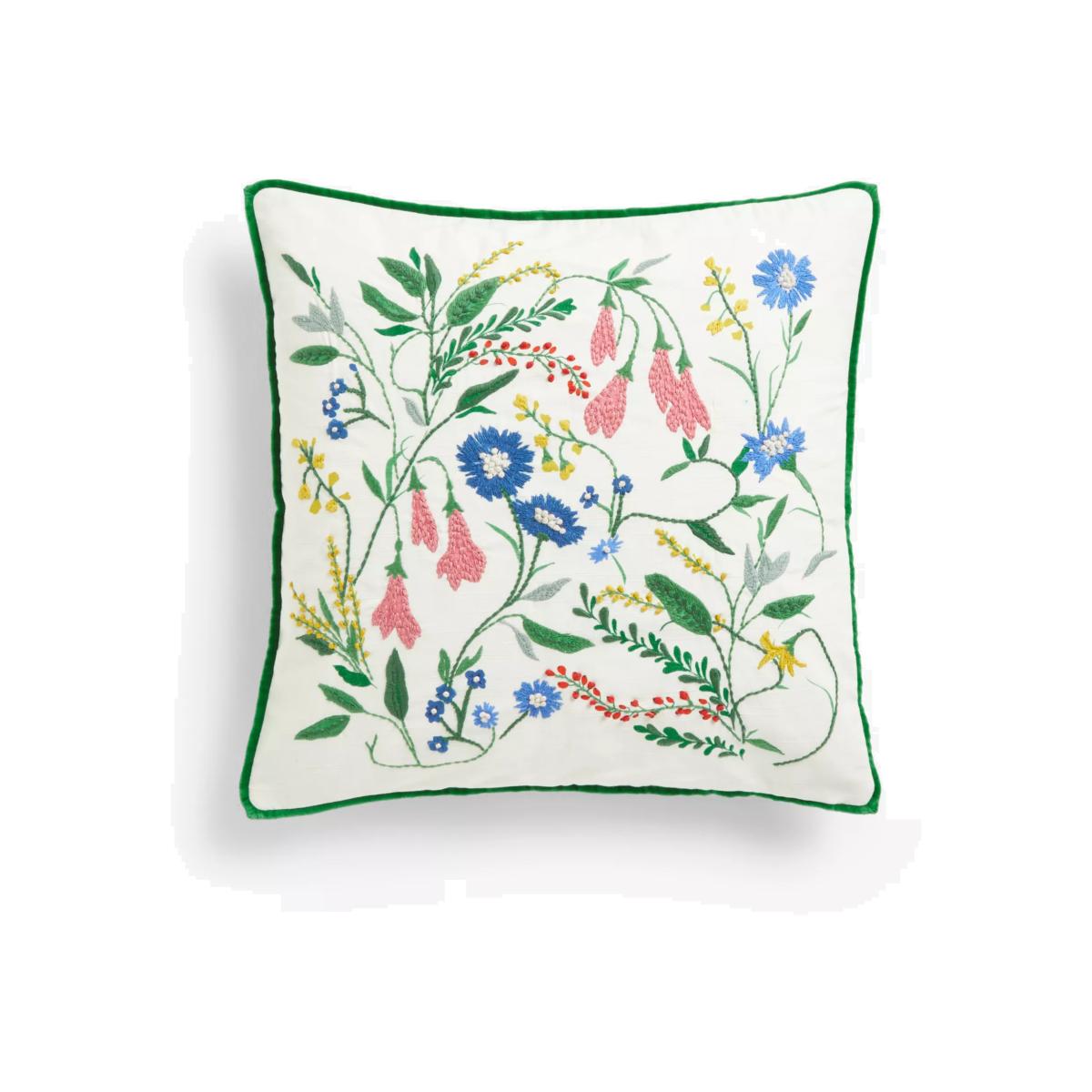 John Lewis Foxlease Floral Embroidered Cushion – image 1