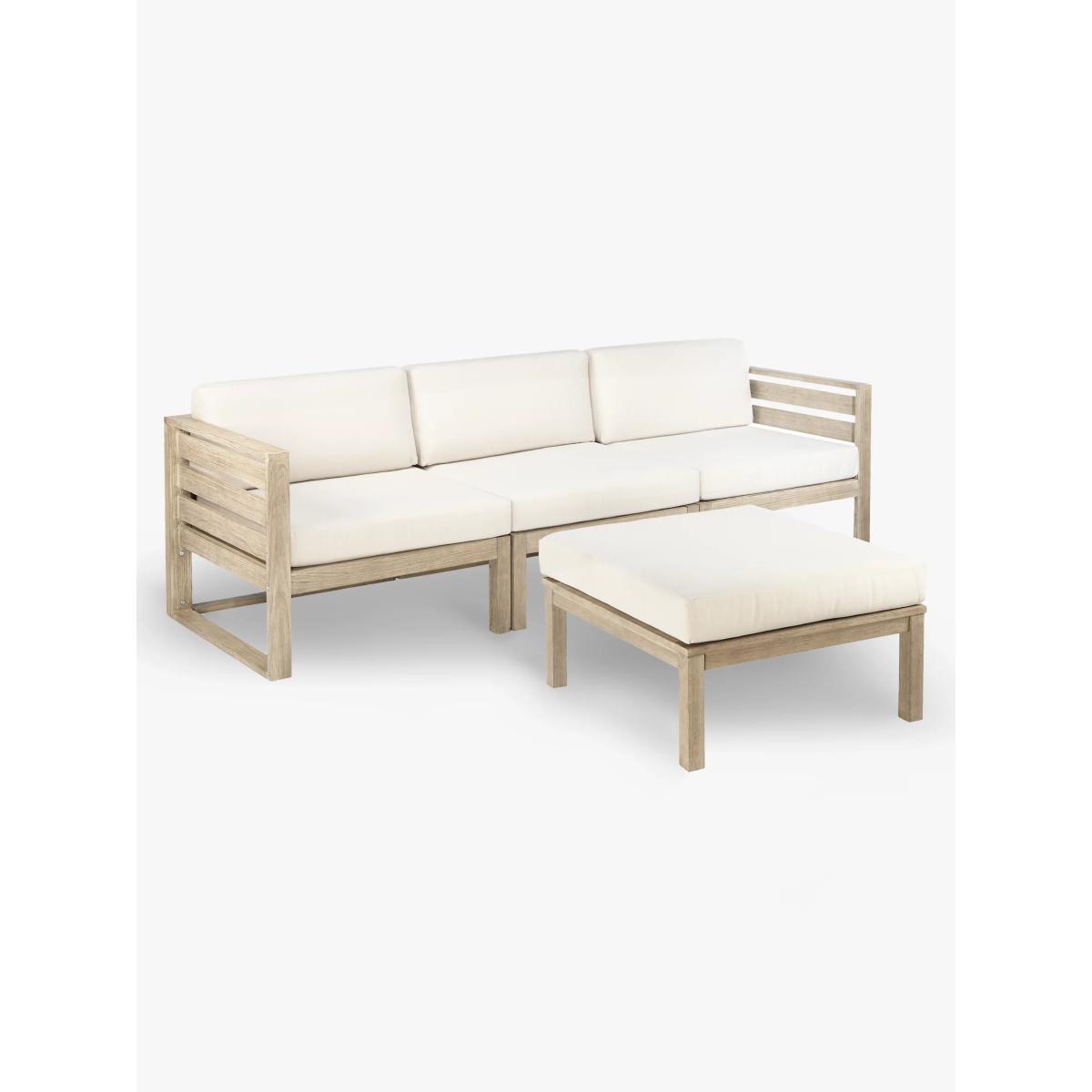 John Lewis St Ives Garden Corner Chair Section with Cushions, FSC-Certified (Eucalyptus Wood), Natural – image 5
