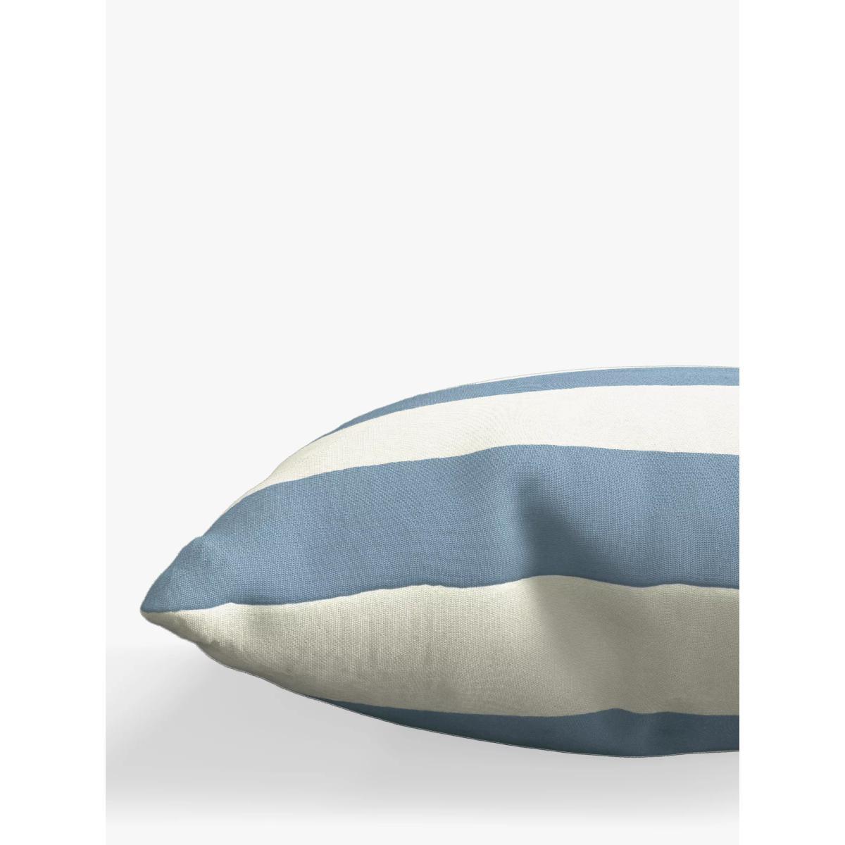 John Lewis & Partners Striped Garden Cushion, 43 x 43cm, Sea Blue – image 3
