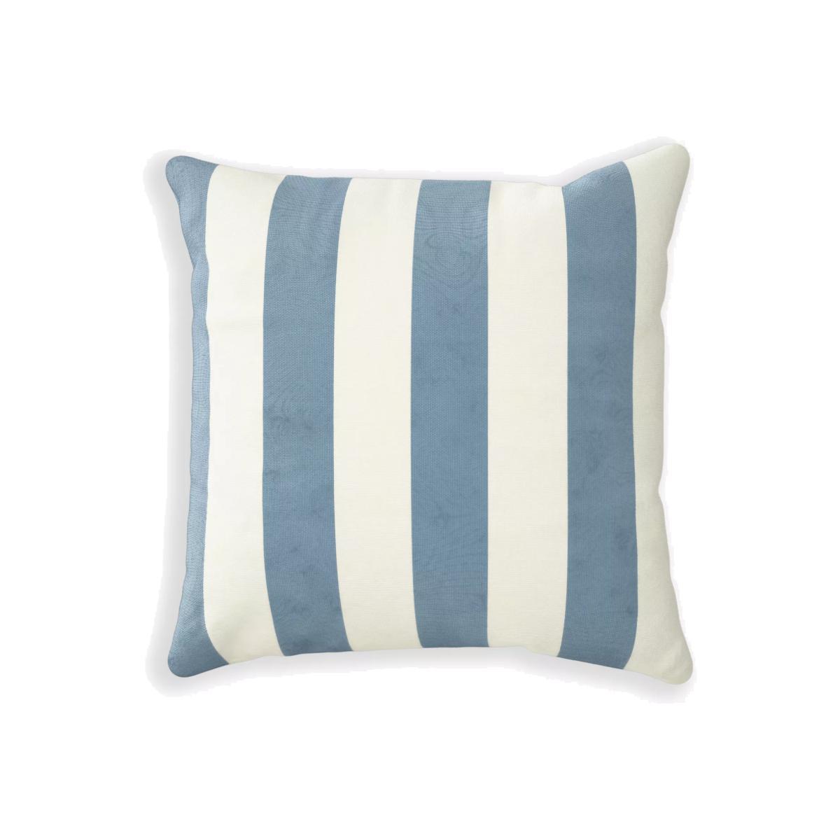 John Lewis & Partners Striped Garden Cushion, 43 x 43cm, Sea Blue – image 1