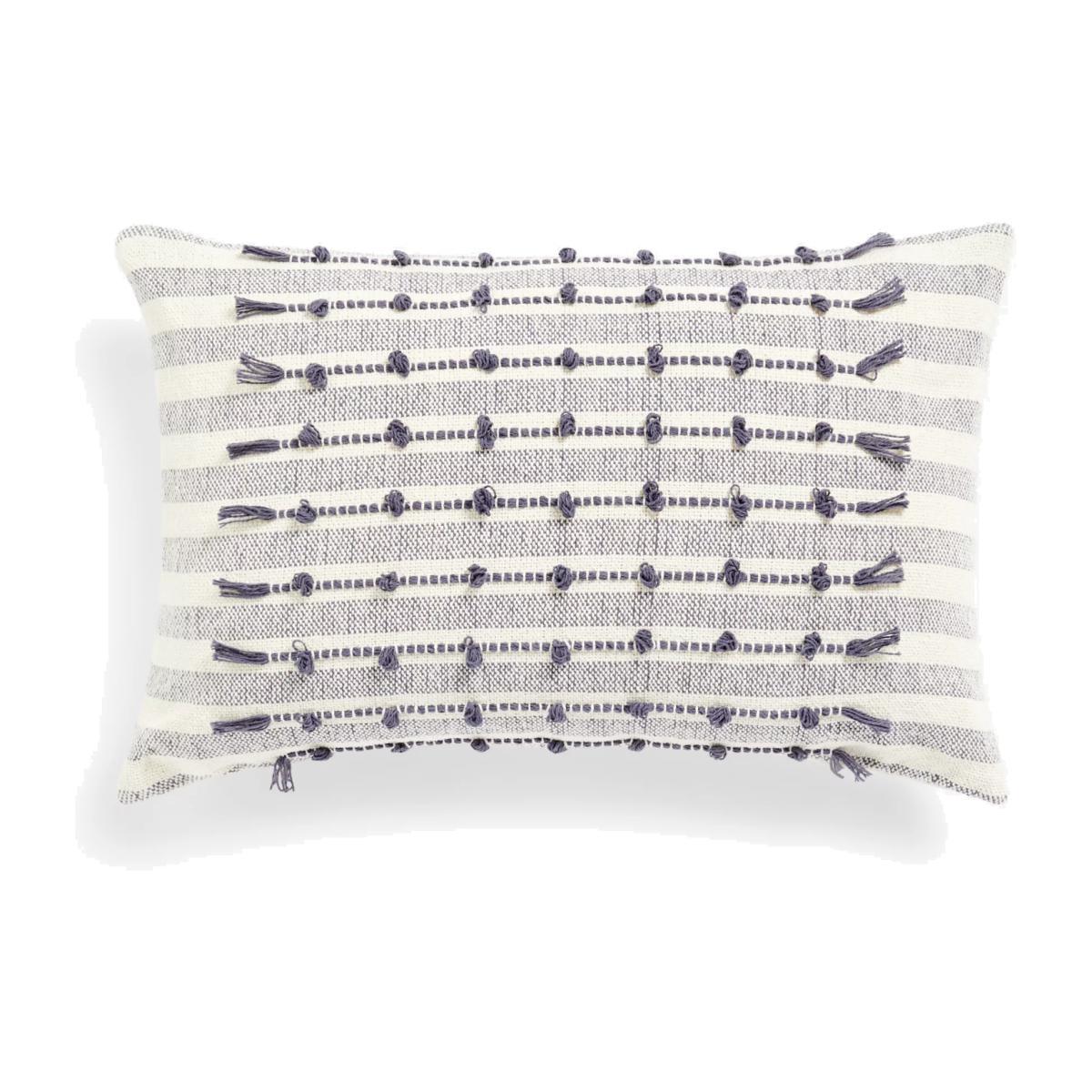 ANYDAY John Lewis & Partners Woven Stitch Detail Cushion, Blue
