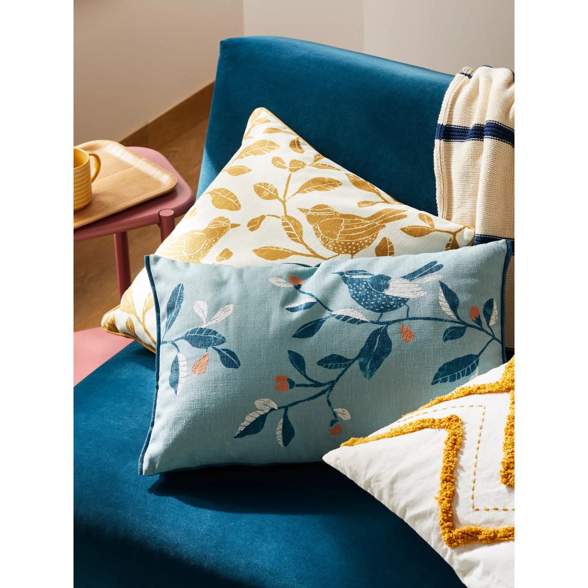 ANYDAY John Lewis & Partners Birdie Branch Cushion, Duck Egg – image 2