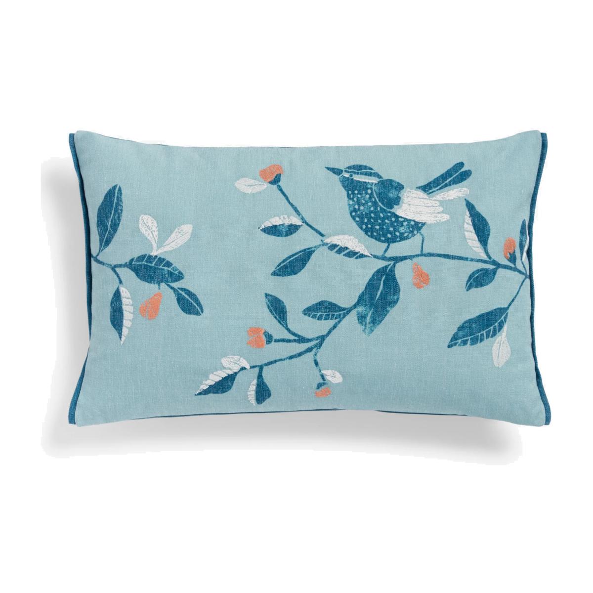 ANYDAY John Lewis & Partners Birdie Branch Cushion, Duck Egg – image 1