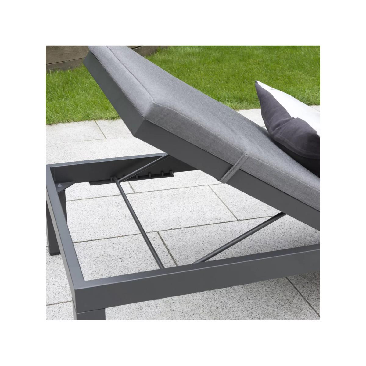 KETTLER Elba Garden Cushioned Sun Lounger, Grey – image 4