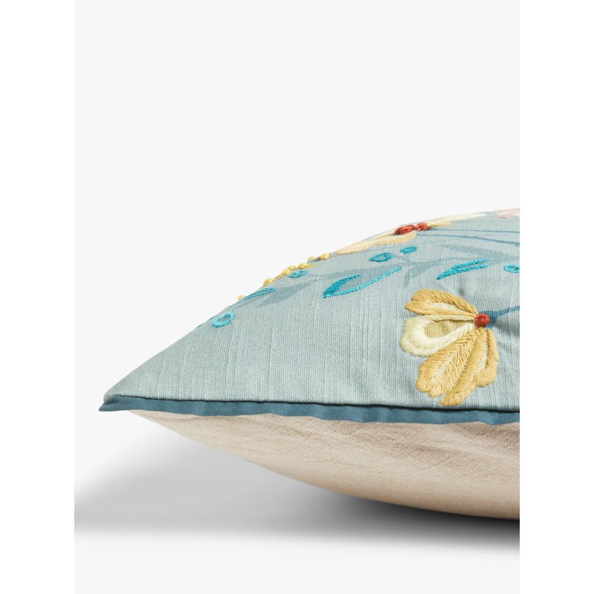 John Lewis & Partners Meadow Border Cushion, Duck Egg – image 3
